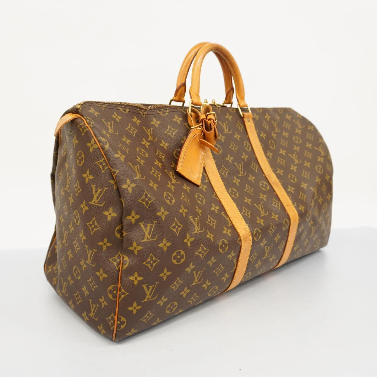 Louis Vuitton Brown Monogram Keepall 55 Boston Bag