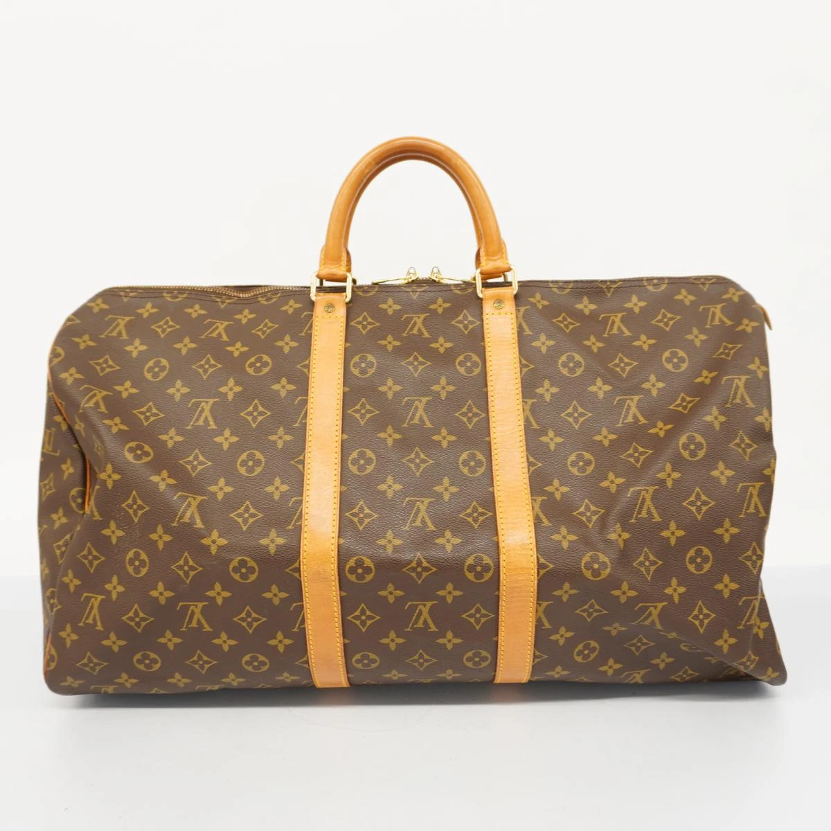 Louis Vuitton Brown Monogram Keepall 55 Boston Bag