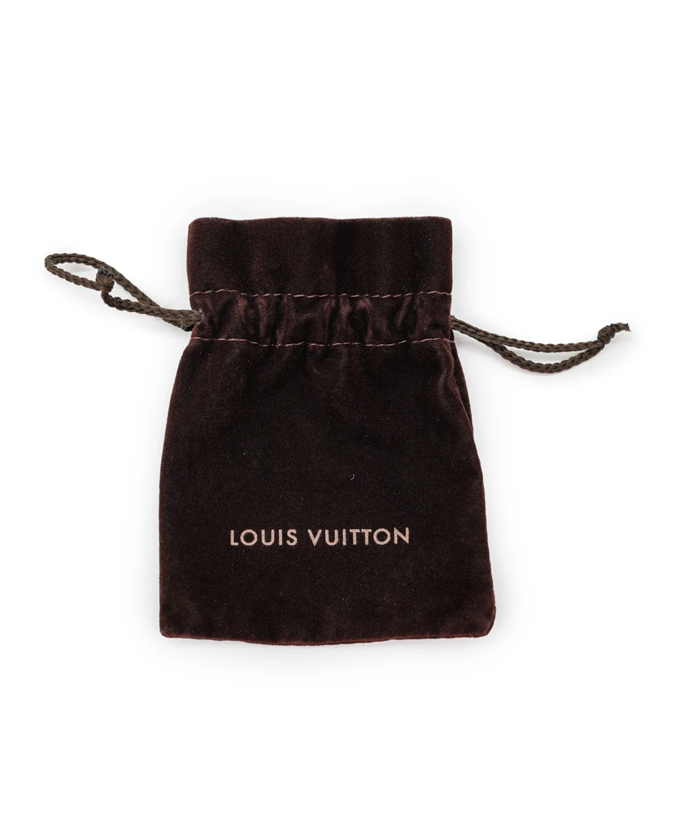Louis Vuitton ID Chain Gold Plated Hoop Earrings with LV Monogram Logo in Silver