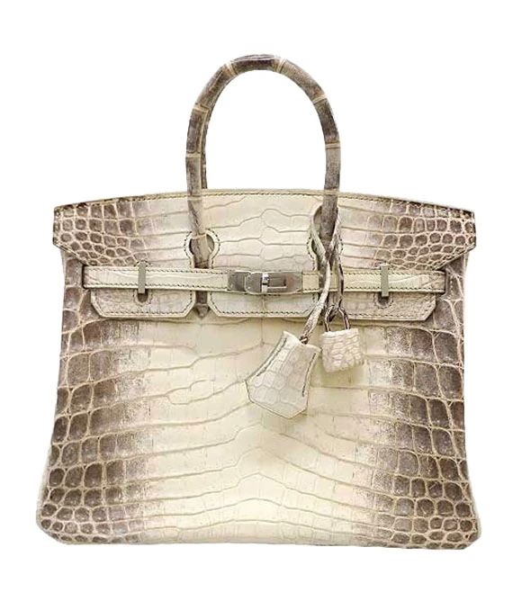 Hermes 2015 Birkin 25 Himalaya Handbag in Niloticus Crocodile Leather with Palladium Hardware