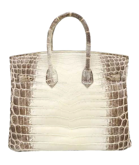 Hermes 2015 Birkin 25 Himalaya Handbag in Niloticus Crocodile Leather with Palladium Hardware