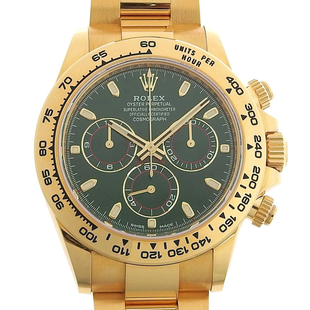 Rolex Daytona Men's Automatic Watch Green Dial Solid Gold 116508