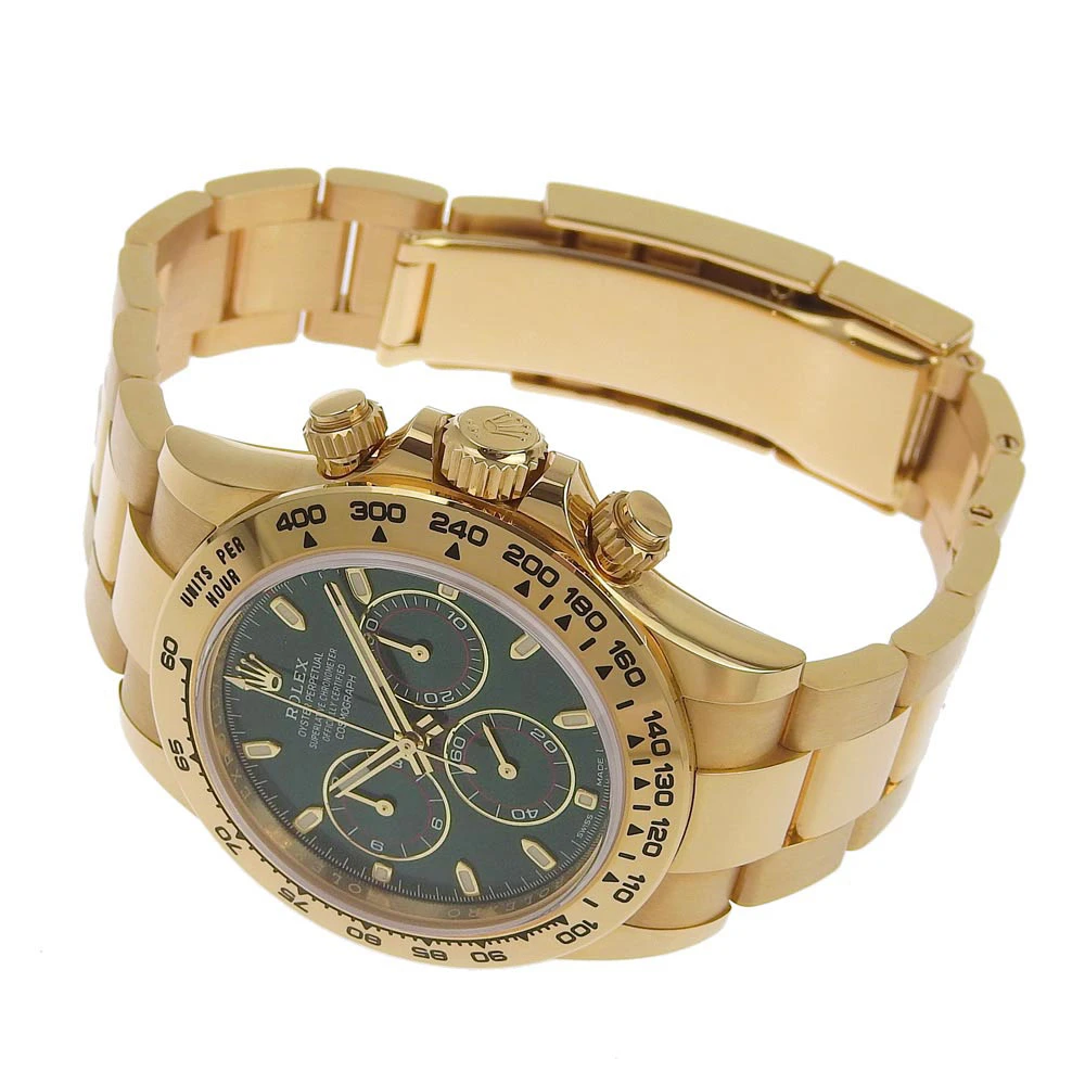 Rolex Daytona Men's Automatic Watch Green Dial Solid Gold 116508