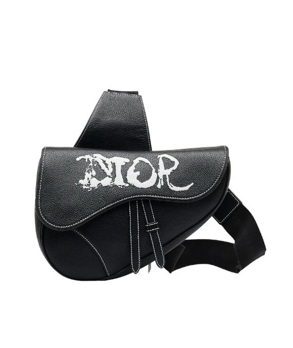 Dior x Peter Doig Black Saddle Crossbody Bag