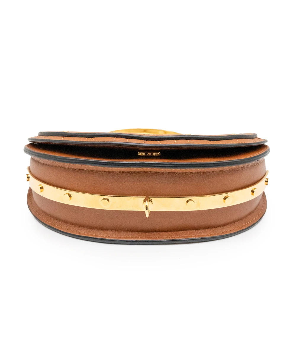 Chloe Small Size Brown Nile Bracelet Bag in Calfskin Leather