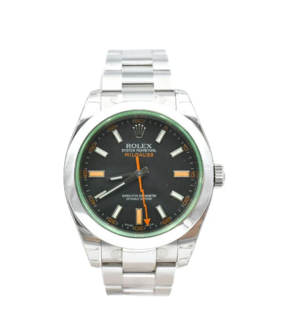 Rolex Black Stainless Steel Milgauss 116400GV Automatic Men's Wristwatch