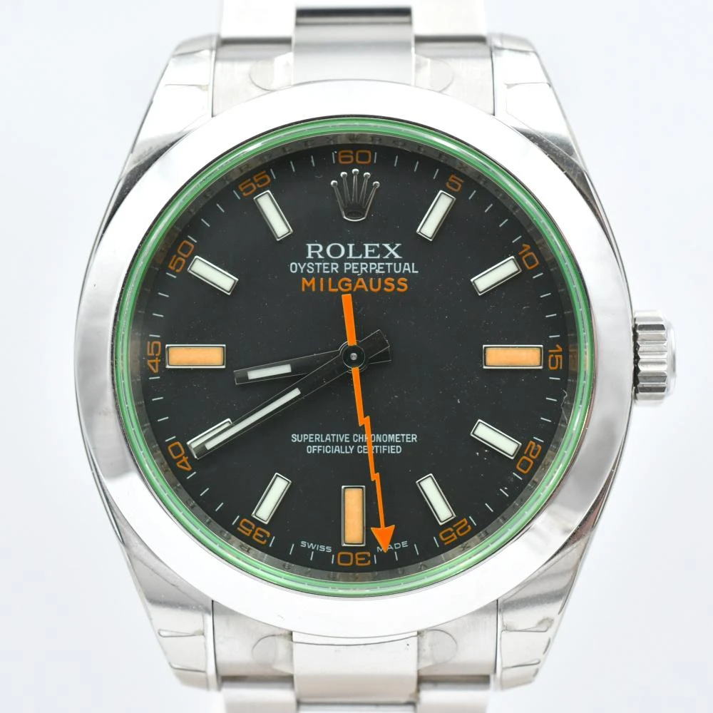 Rolex Black Stainless Steel Milgauss 116400GV Automatic Men's Wristwatch