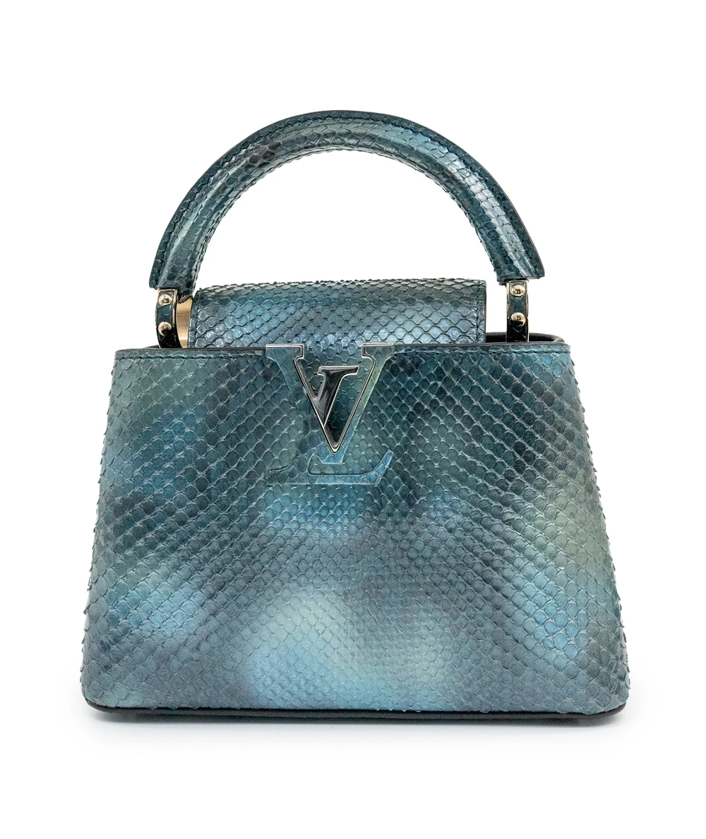 Louis Vuitton Blue Python Leather Capucines Mini Bag