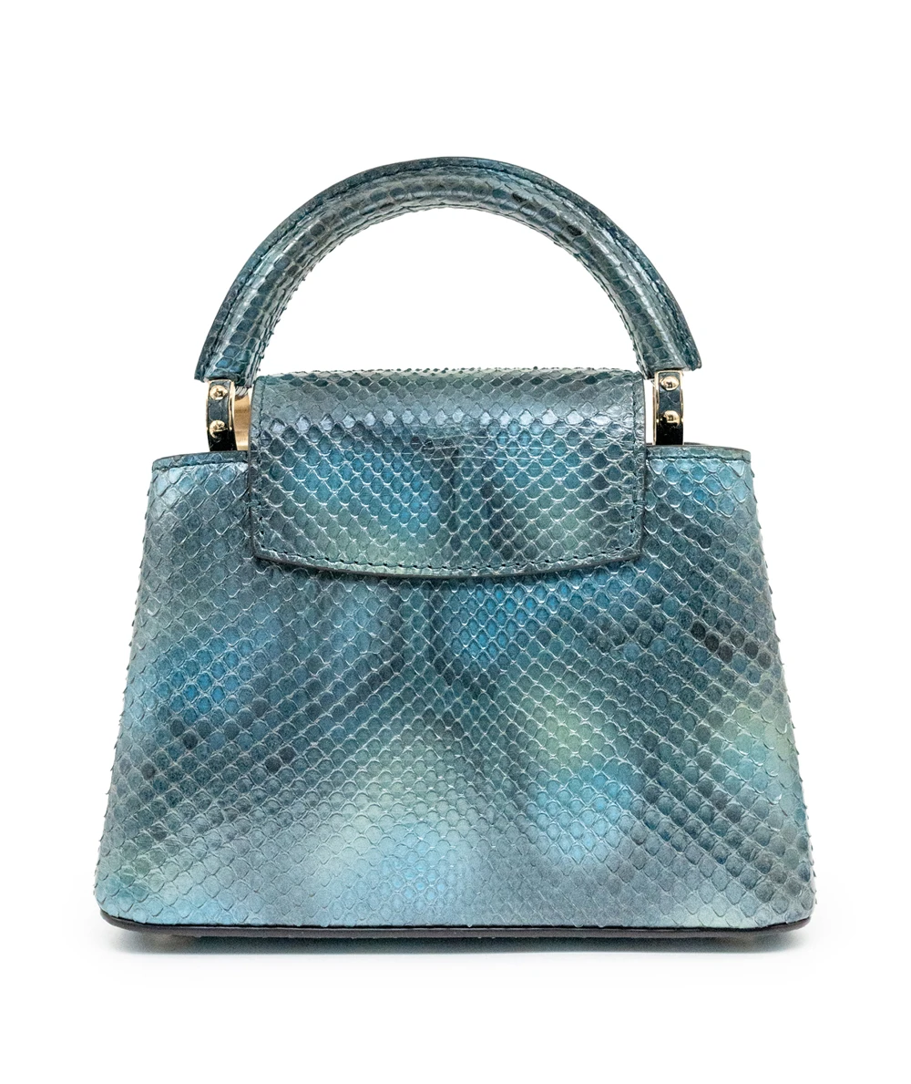 Louis Vuitton Blue Python Leather Capucines Mini Bag