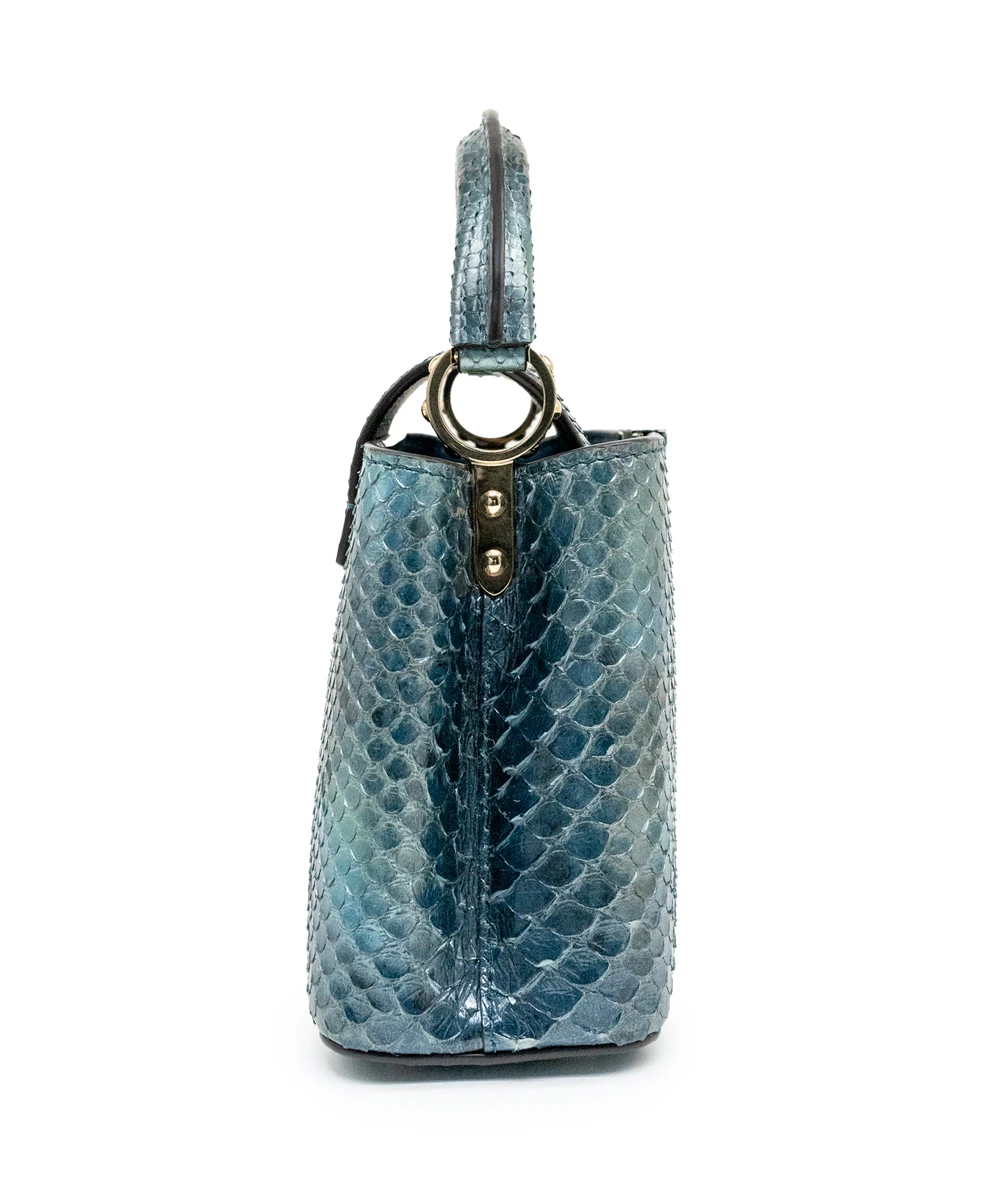 Louis Vuitton Blue Python Leather Capucines Mini Bag