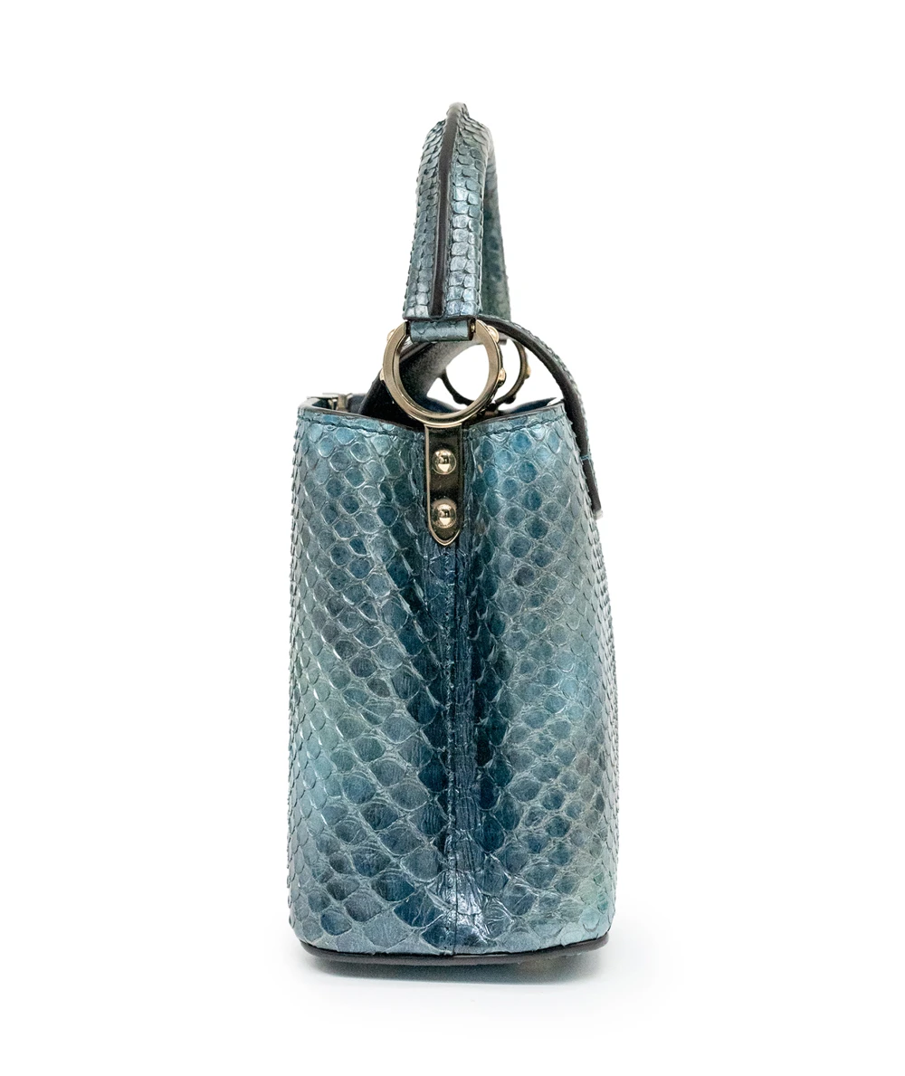 Louis Vuitton Blue Python Leather Capucines Mini Bag