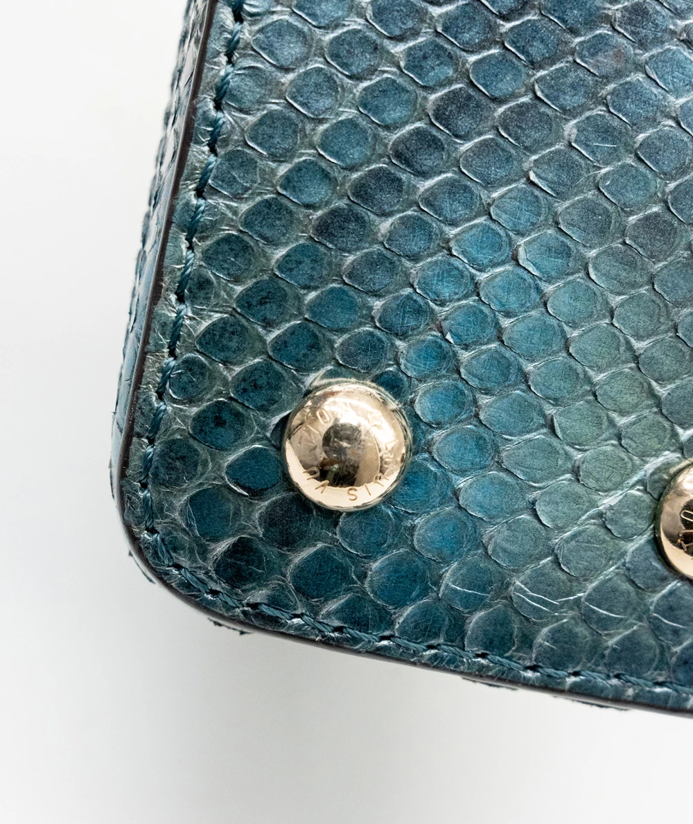 Louis Vuitton Blue Python Leather Capucines Mini Bag