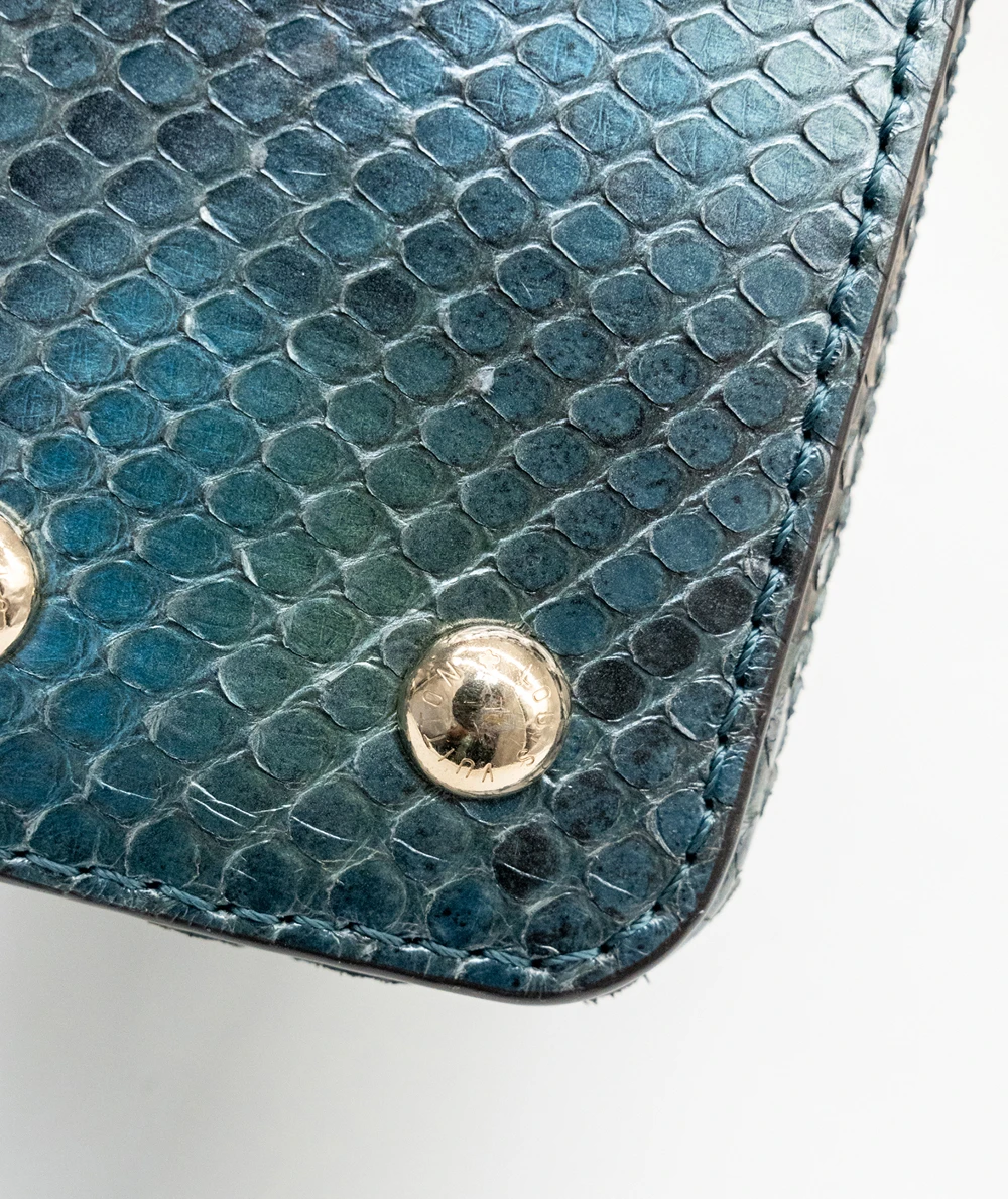 Louis Vuitton Blue Python Leather Capucines Mini Bag