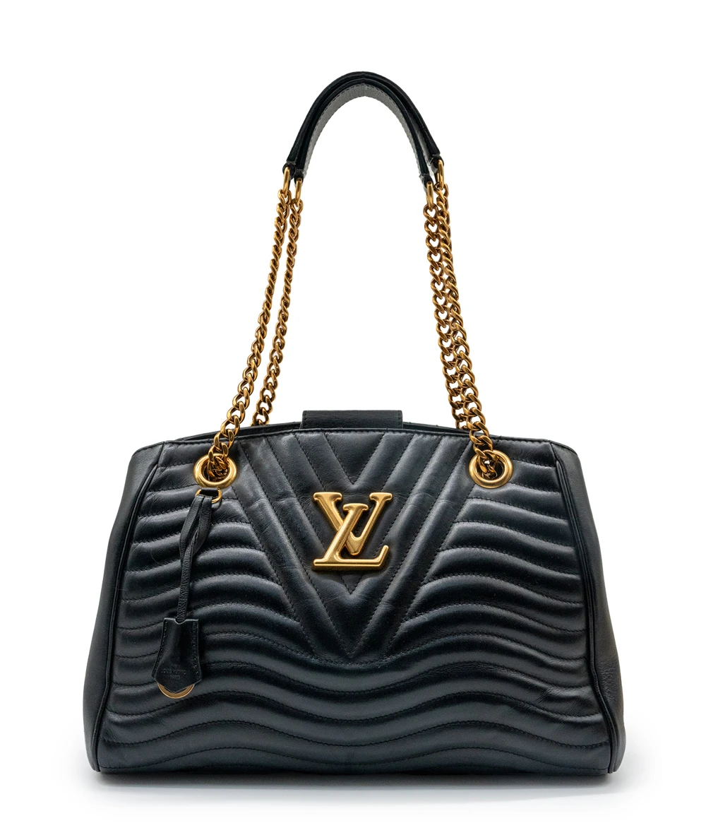 Louis Vuitton Black Quilted Calfskin Leather New Wave Chain Tote Bag