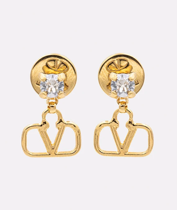 Valentino V logo embellished earrings