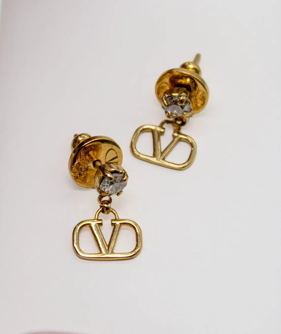 Valentino V logo embellished earrings