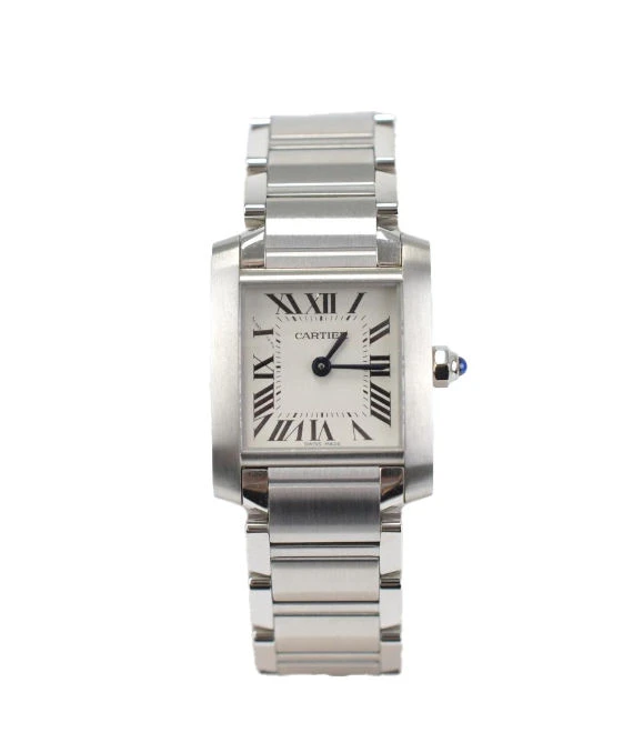 Cartier White Dial Tank Française Watch SM W51011Q3 Women's Watch 25MM