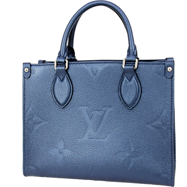 Louis Vuitton Tote Bag On the Go PM Monogram Empreinte Leather Navy Blue