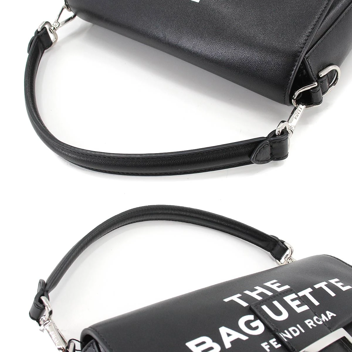 Fendi Black Leather Marc Jacobs Baguette Bag