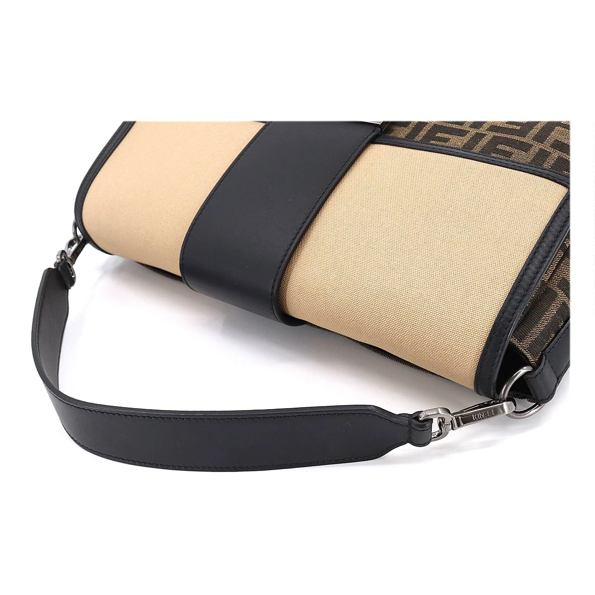 Fendi Tobacco/Beige Zucca Canvas Convertible Belt Baguette Bag