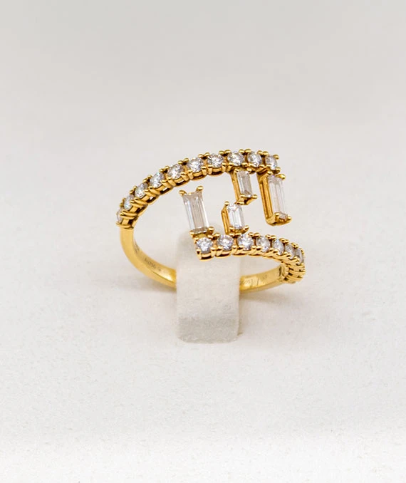 Fendi Gold Ring with Diamonds