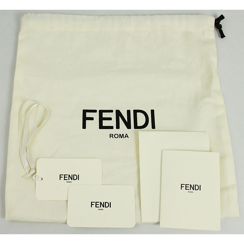 Fendi Dark Blue Denim FF Midi Chain Baguette Shoulder Bag