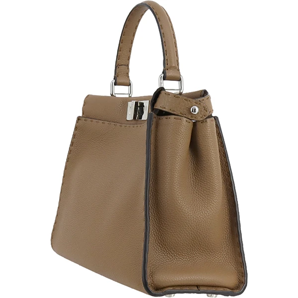 Fendi Brown Selleria Leather Medium Peekaboo Top Handle Bag