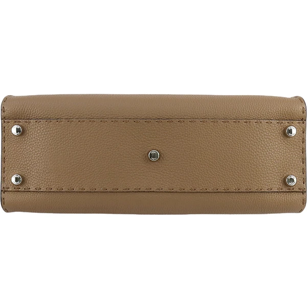 Fendi Brown Selleria Leather Medium Peekaboo Top Handle Bag