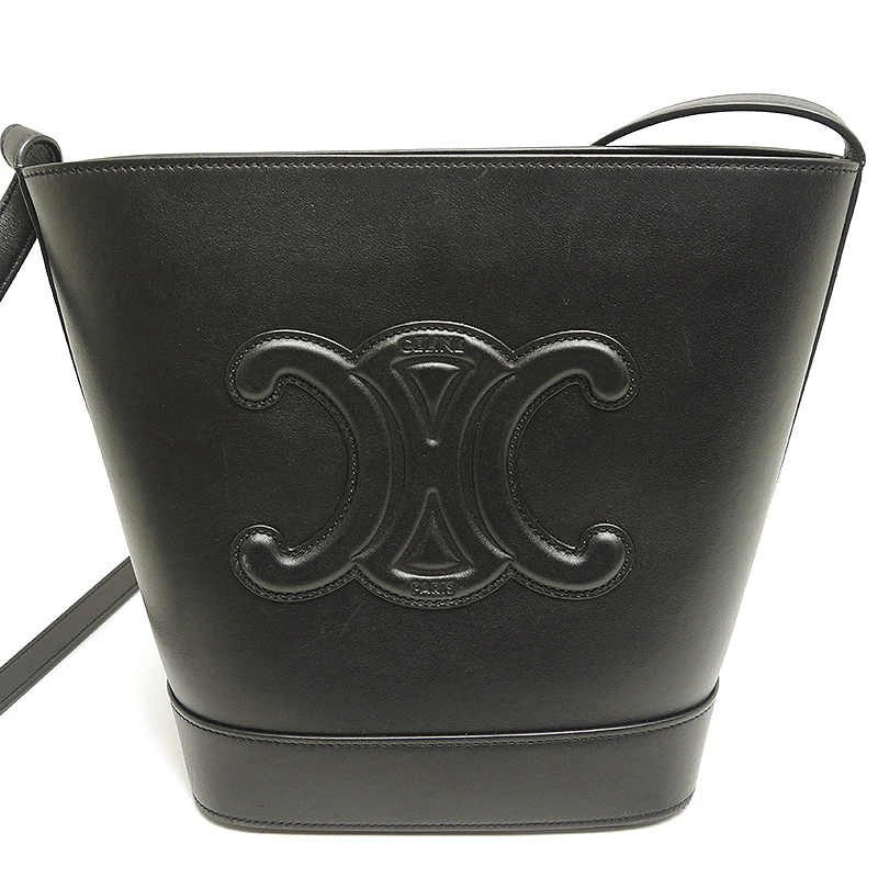 Celine Black Smooth Cuir Triomphe Small Bucket Bag