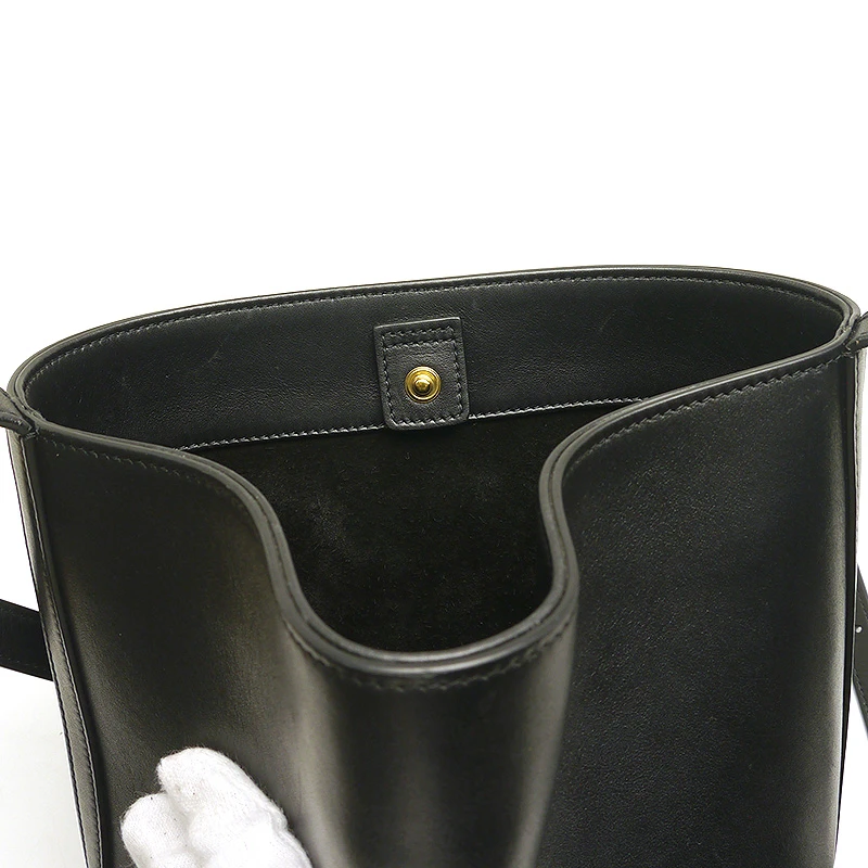 Celine Black Smooth Cuir Triomphe Small Bucket Bag