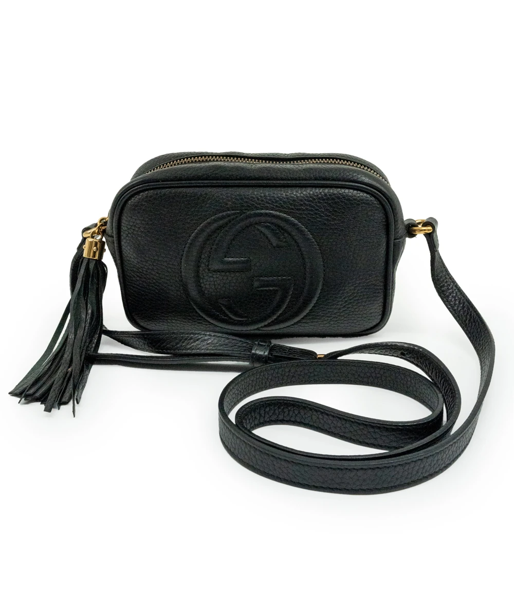 Gucci Mini Black Leather Soho Disco Shoulder Bag