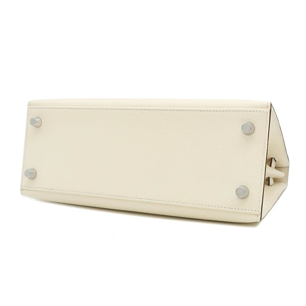 Hermes 2022 (Stamp U) Size 25 Epsom leather Kelly Nata x Sesame in Color with Palladium Hardware