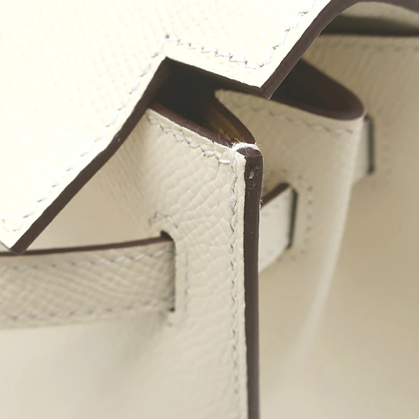 Hermes 2022 (Stamp U) Size 25 Epsom leather Kelly Nata x Sesame in Color with Palladium Hardware
