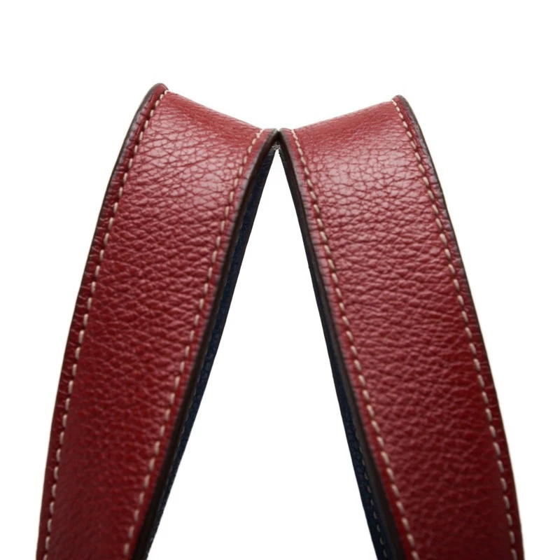 HERMES Picotin Lock MM (Stamp P) Bicolor Handbag Taurillon Clemence Rouge Casaque x Colvert (Silver Hardware)
