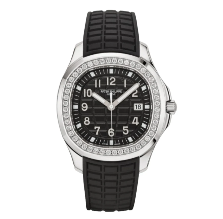 Patek Philippe 2023 Diamond Black Stainless Steel Rubber Aquanaut 5267/200A Men's Wristwatch 38.8 mm