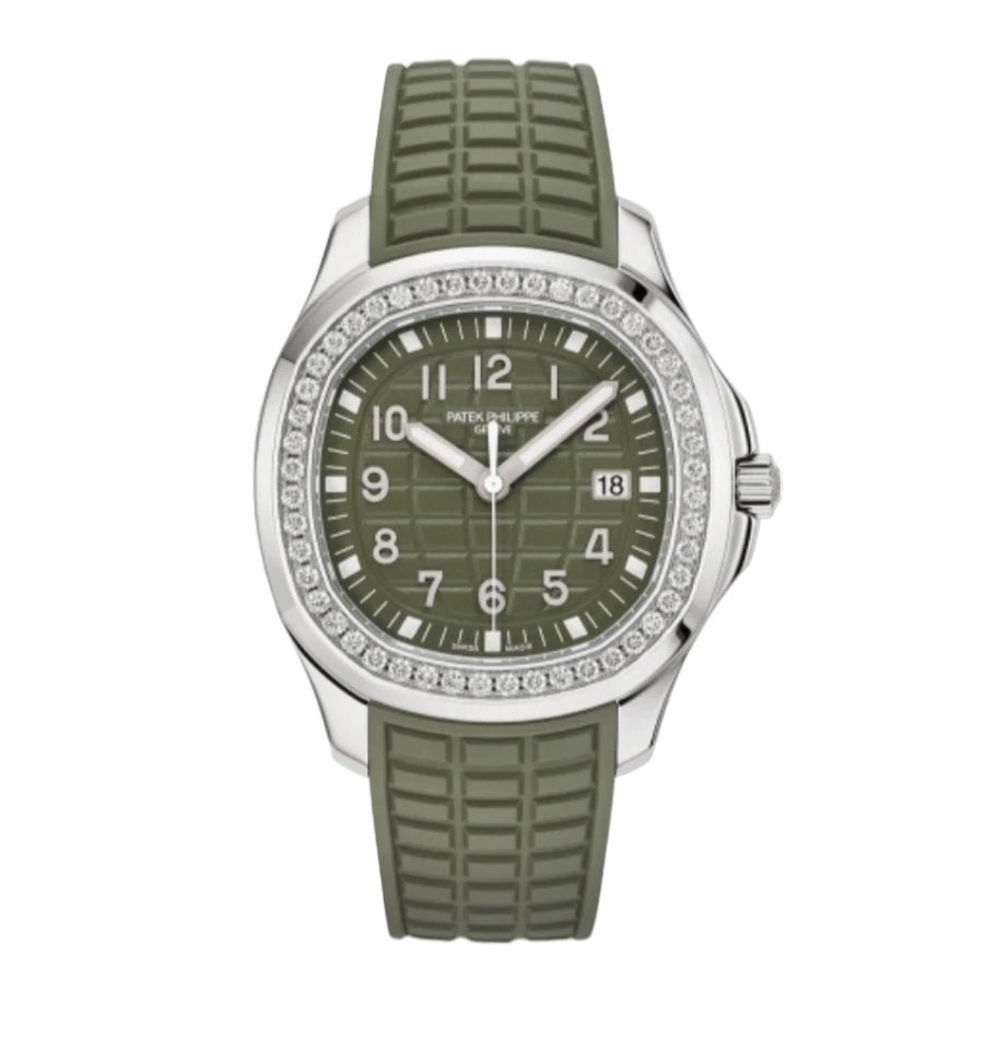 Patek Philippe 2023 Diamond Khaki-Green Stainless Steel Rubber Aquanaut 5267/200A Men's Wristwatch 38.8 mm