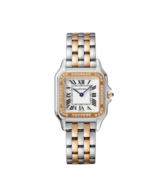 Cartier 2024 Panthère de Cartier W3PN0007 18K Rose Gold & Steel White Diamond Quartz 27mm Medium Women's Watch
