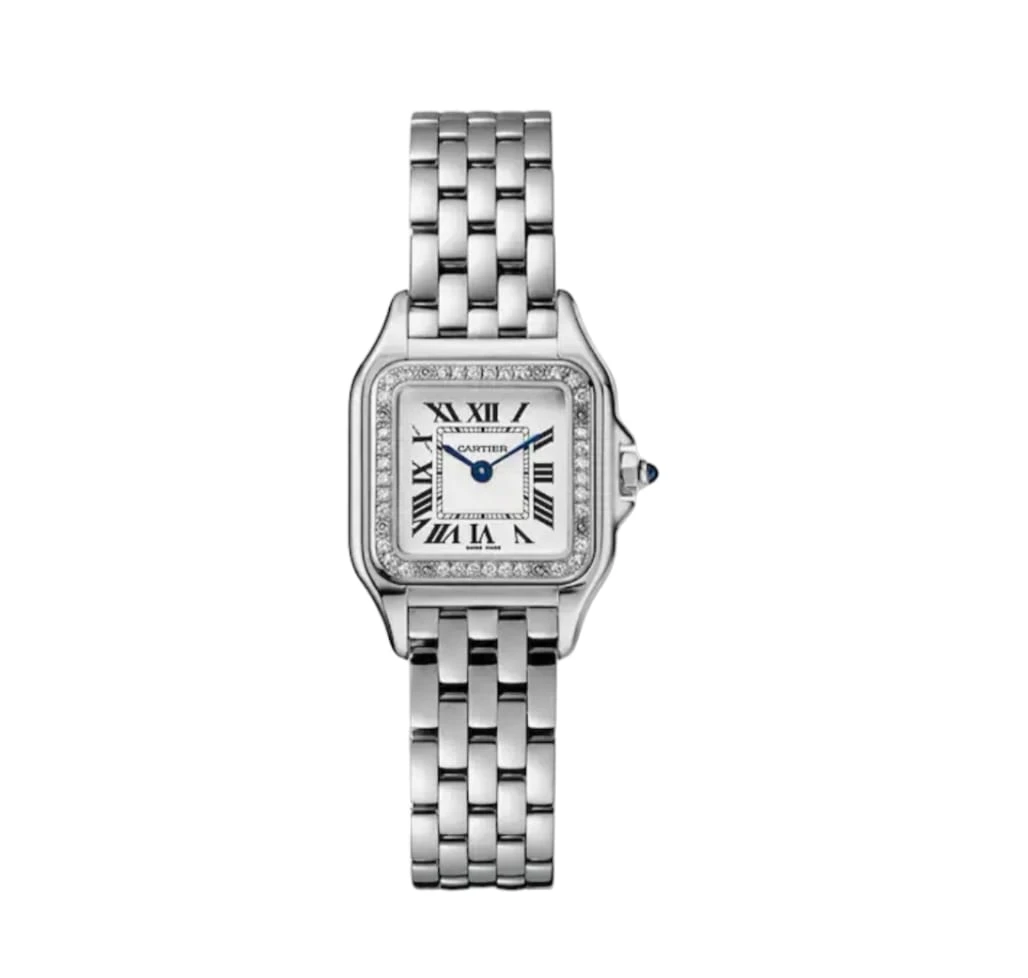 Cartier 2024 Panthère de Cartier W4PN0007 Stainless Steel White Diamond Quartz Dial 22mm Small Women's Watch