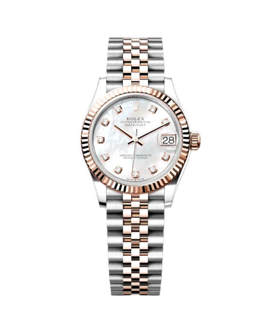 Rolex 2023 Mother of Pearl Datejust 278271 18k Everose Gold/Stainless Steel Automatic Women's Watch 31mm