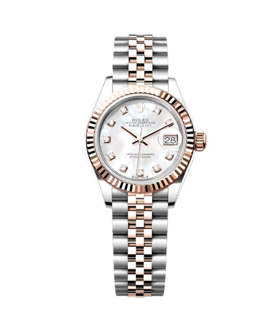 Rolex 2024 Mother of Pearl Lady-Datejust 279171 18k Everose Gold/Stainless Steel Automatic Women's Watch 28mm