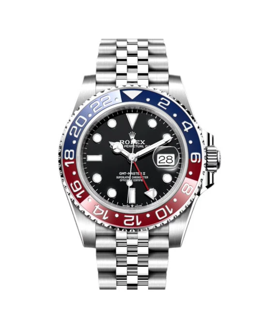 Rolex 2023 Black GMT-Master II 126710 BLRO Pepsi Stainless Steel Jubilee Bracelet Men's Wristwatch 40 mm