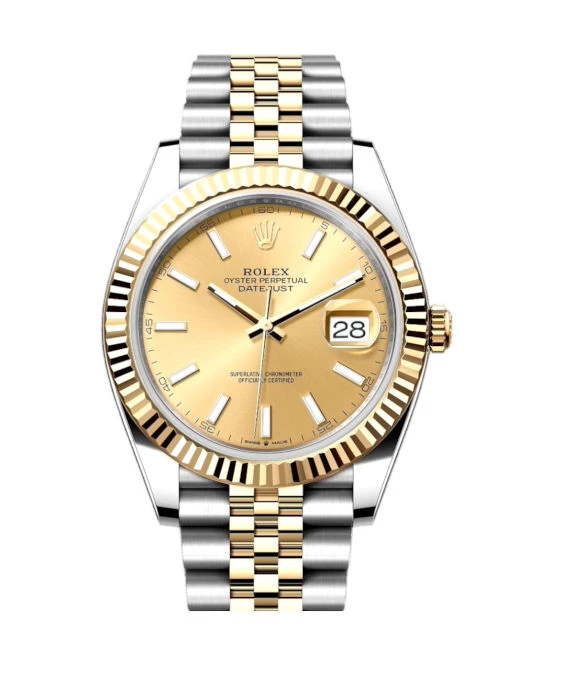 Rolex 2024 Champagne Datejust 126333 18k Yellow Gold & Stainless Steel Jubilee Bracelet Men's Wristwatch 41 mm