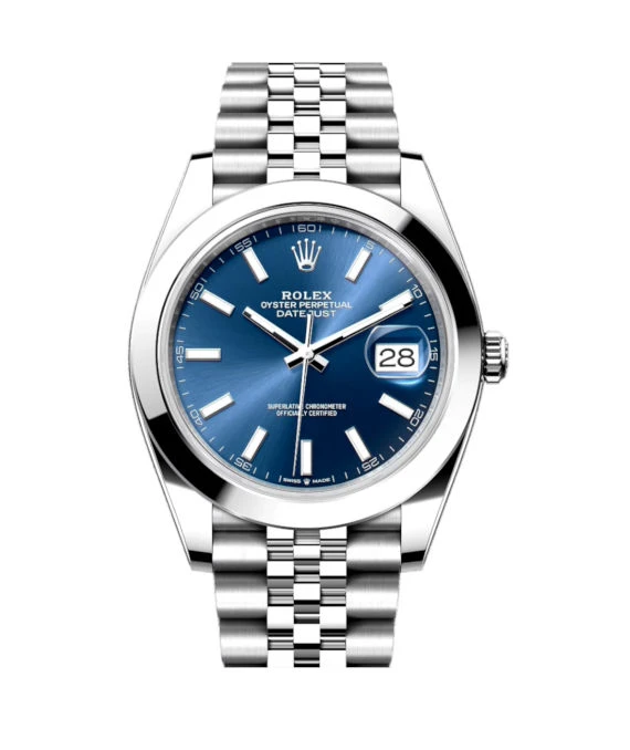 Rolex 2024 Blue Datejust 126300 Stainless Steel Jubilee Bracelet Automatic Men's Wristwatch 41 mm