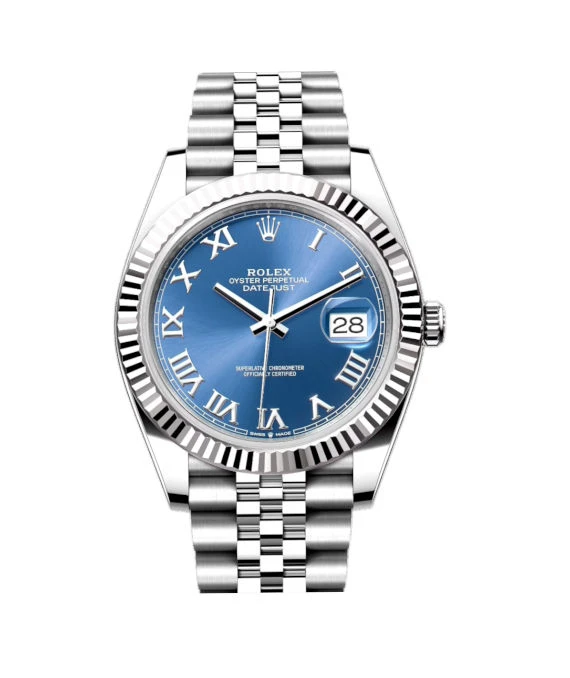 Rolex 2024 Blue Datejust 126334 Azzuro 18k White Gold & Stainless Steel Jubilee Bracelet Men's Wristwatch 41 mm