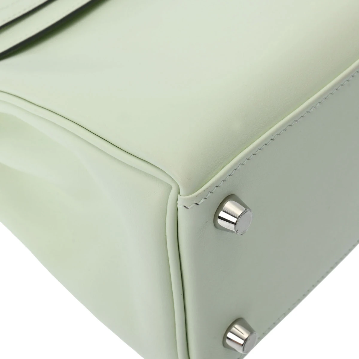 Hermes 2022 (Stamp U) Size 25 Swift leather Kelly Veil Fizz in Color with Palladium Hardware