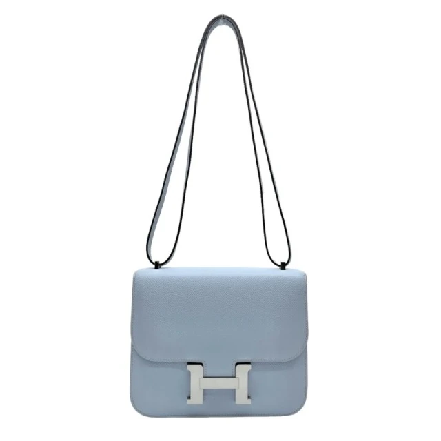Hermes 2021 (Stamp Z) Size 18 Epsom Leather Constance 3 Mini Bleu Brume in Color with Palladium Hardware