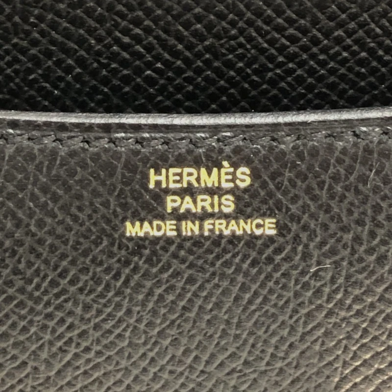 Hermes (Stamp B) Size 18 Epsom Leather Constance 3 Mini Black in Color with Rose Gold Hardware