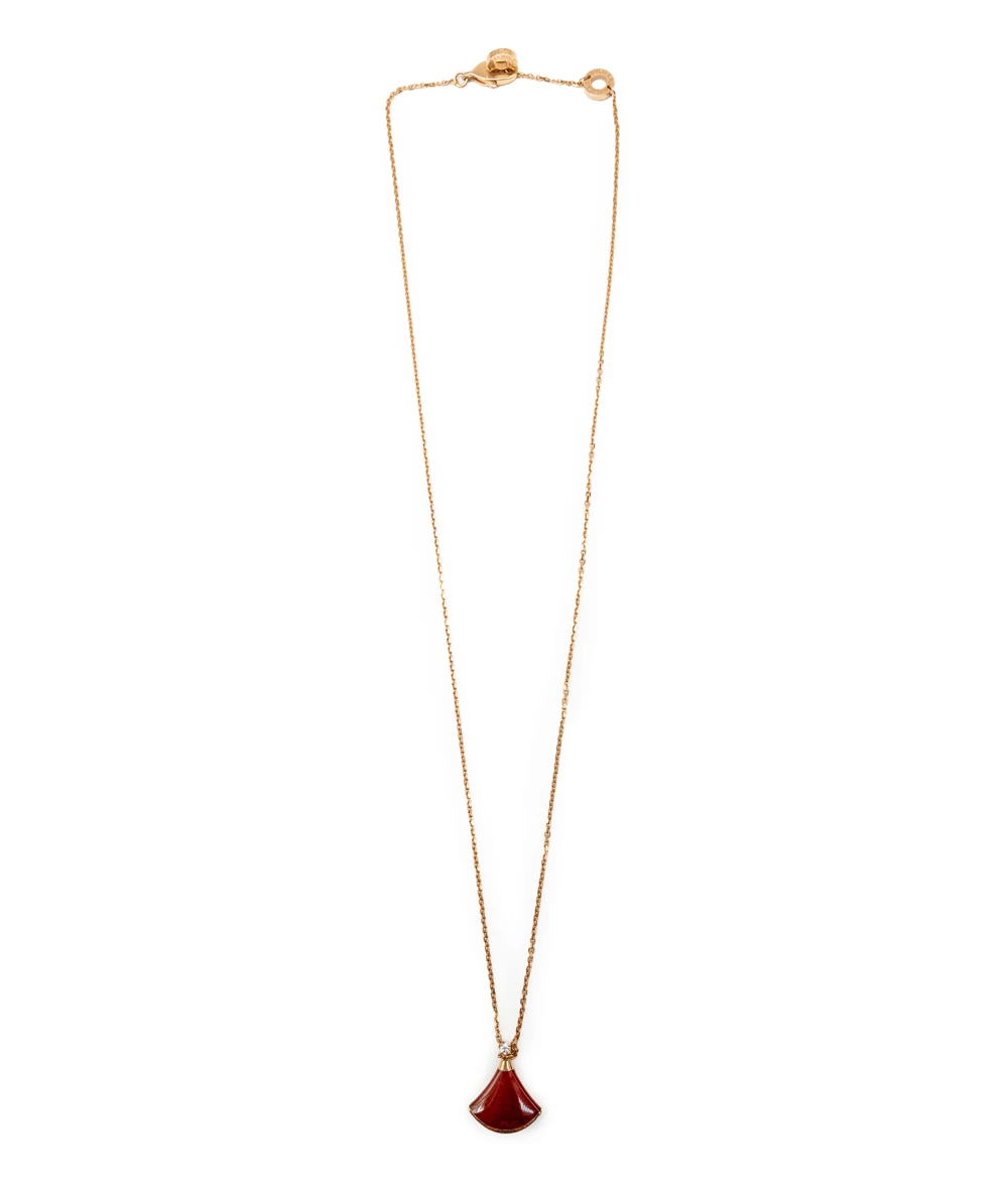 Bvlgari Divas Dream Carnelian and Diamond 18k Rose Gold Necklace