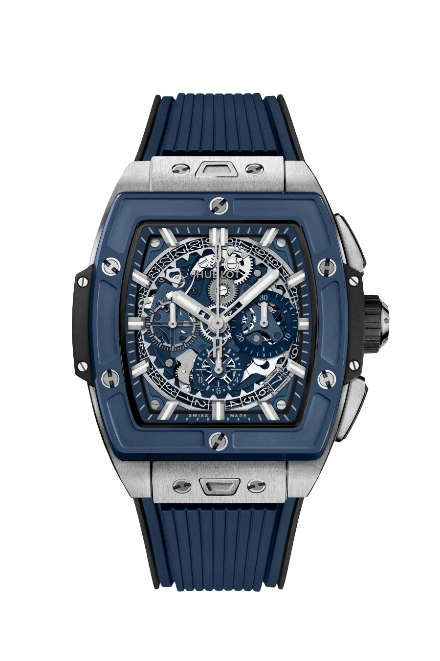 Hublot 2024 Blue Sapphire Spirit of the Big Bang 642.NL. 7170.RX Ceramic & Rubber Automatic Men's Wristwatch 42 mm