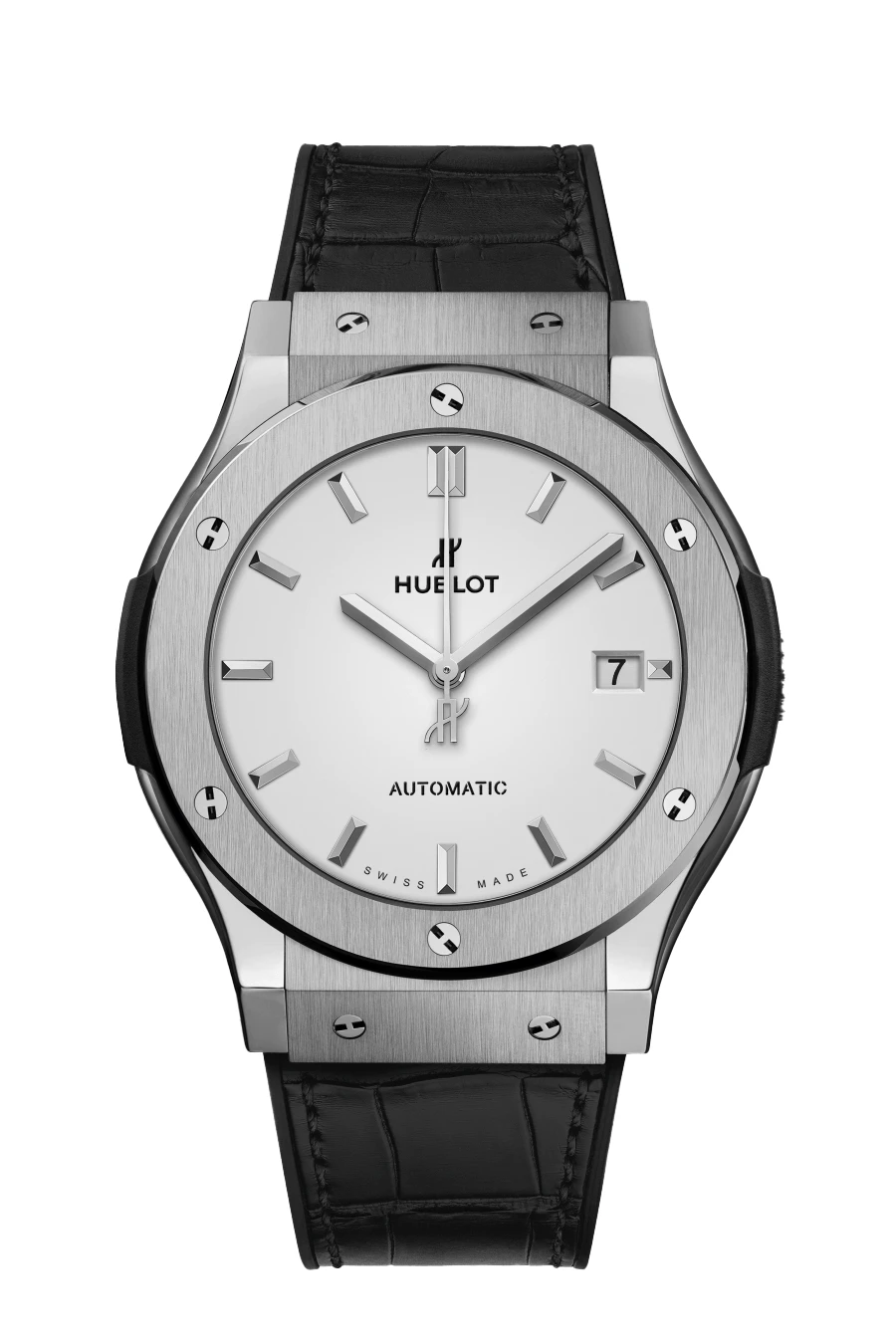 Hublot 2024 White Classic Fusion 511.NX.2611.LR Titanium & Rubber Automatic Men's Wristwatch 45 mm